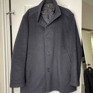 Hugo Boss Navy Wool cashmere Coat